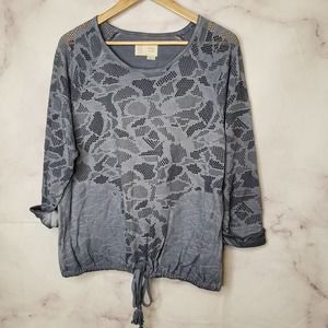 ANTHRO Saturday Sunday blue laser cut blouse S